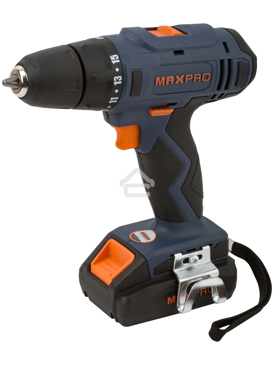 Дрель-шуруповерт MAX-PRO 85030, Аккумуляторная, 18В, 2 АКБ, Кейс