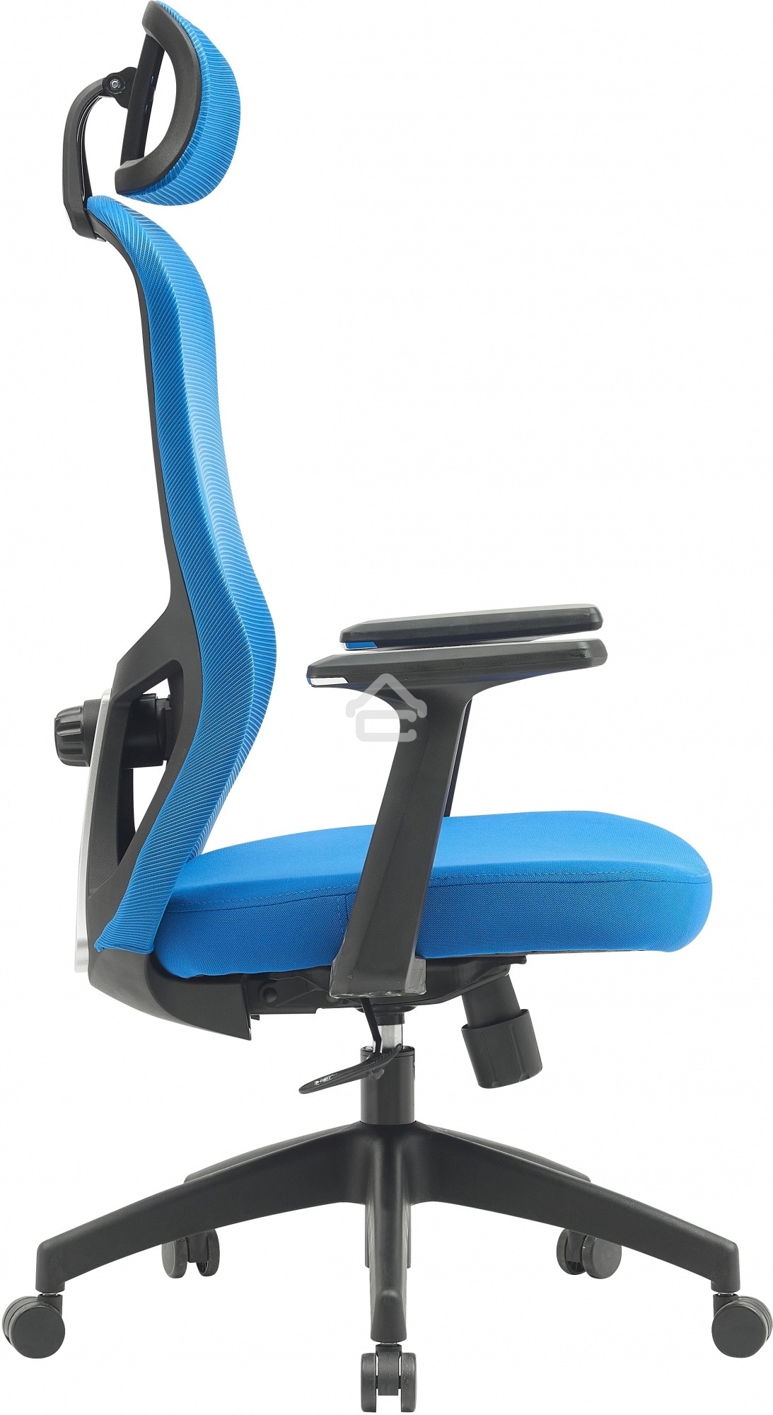 Кресло компьютерное Cactus CS-MC515-BL темно-синий, сиденье темно-синий, сетка/ткань, с подголов. крестов. пластик, пластик черный