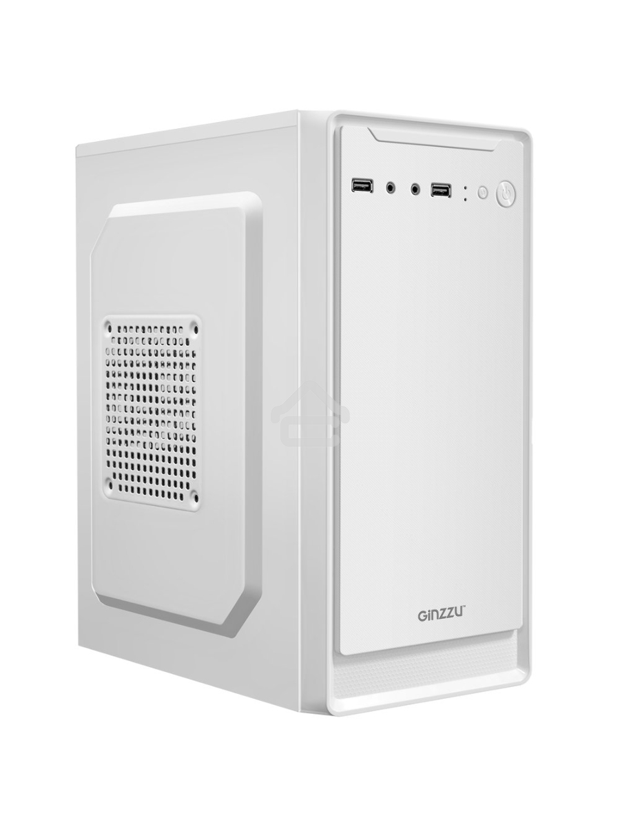 Компьютерный корпус MiniTower Ginzzu B185 White mATX,2xUSB2.0, белый,w/o PSU, w/o fan (Ginzzu B185)