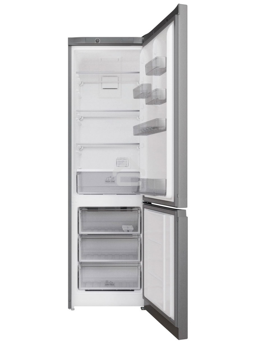 Холодильник Hotpoint HT 4200 S серебристый двухкамерный 247/78л морозилка снизу, No Frost