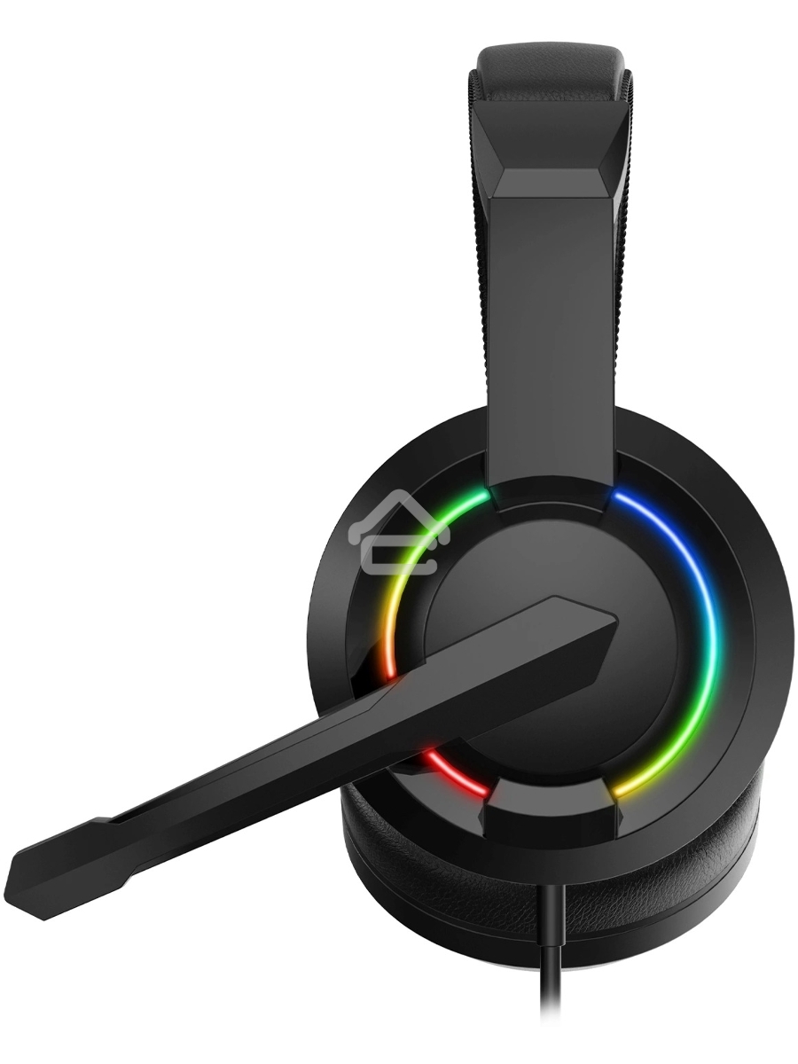 Наушники с микрофоном Оклик HS-L315G черный 1.8м накладные USB оголовье (2007552)