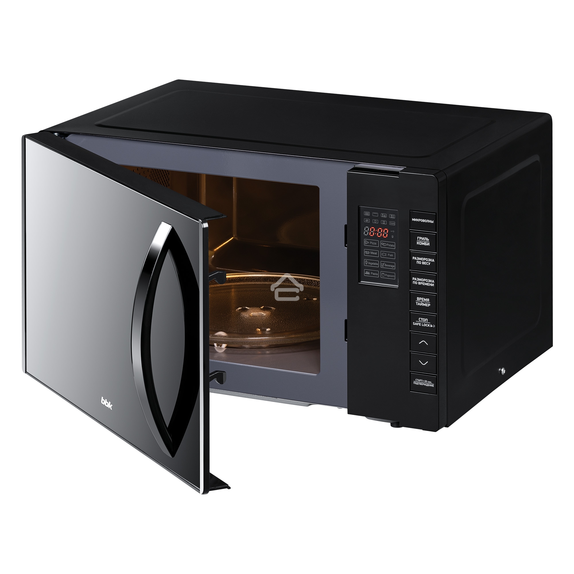 Микроволновая печь BBK 23MWG-850T/B-M черный, 23 л, 800 Вт, кнопки