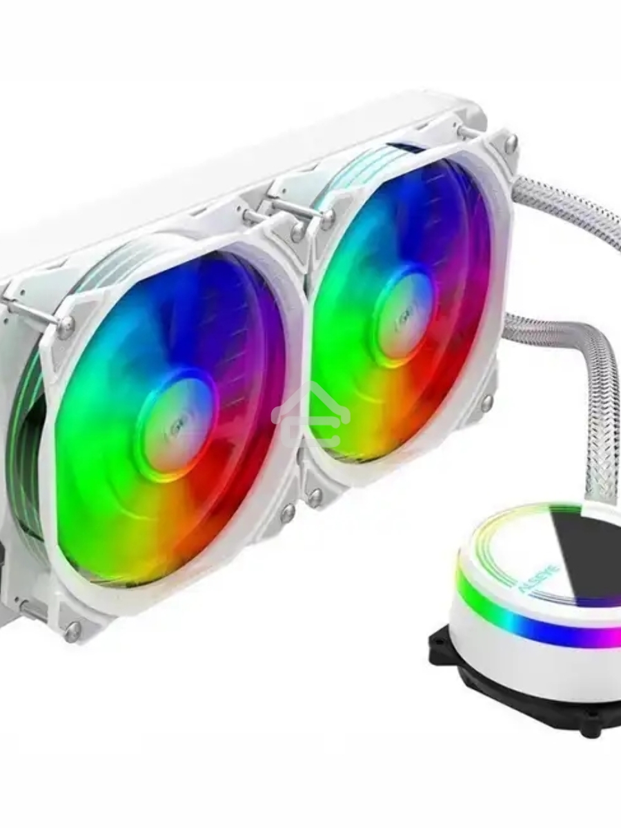 Жидкостная система охлаждения Alseye M240W белый, 120 мм, алюминий/медь, 1800 об/мин, 42.3 дБ, 4 pin