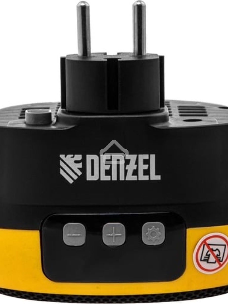Тепловентилятор керамический Denzel DTFC-700 портативный, черный/желтый, 700 Вт, 10 м2, цифровой термостат