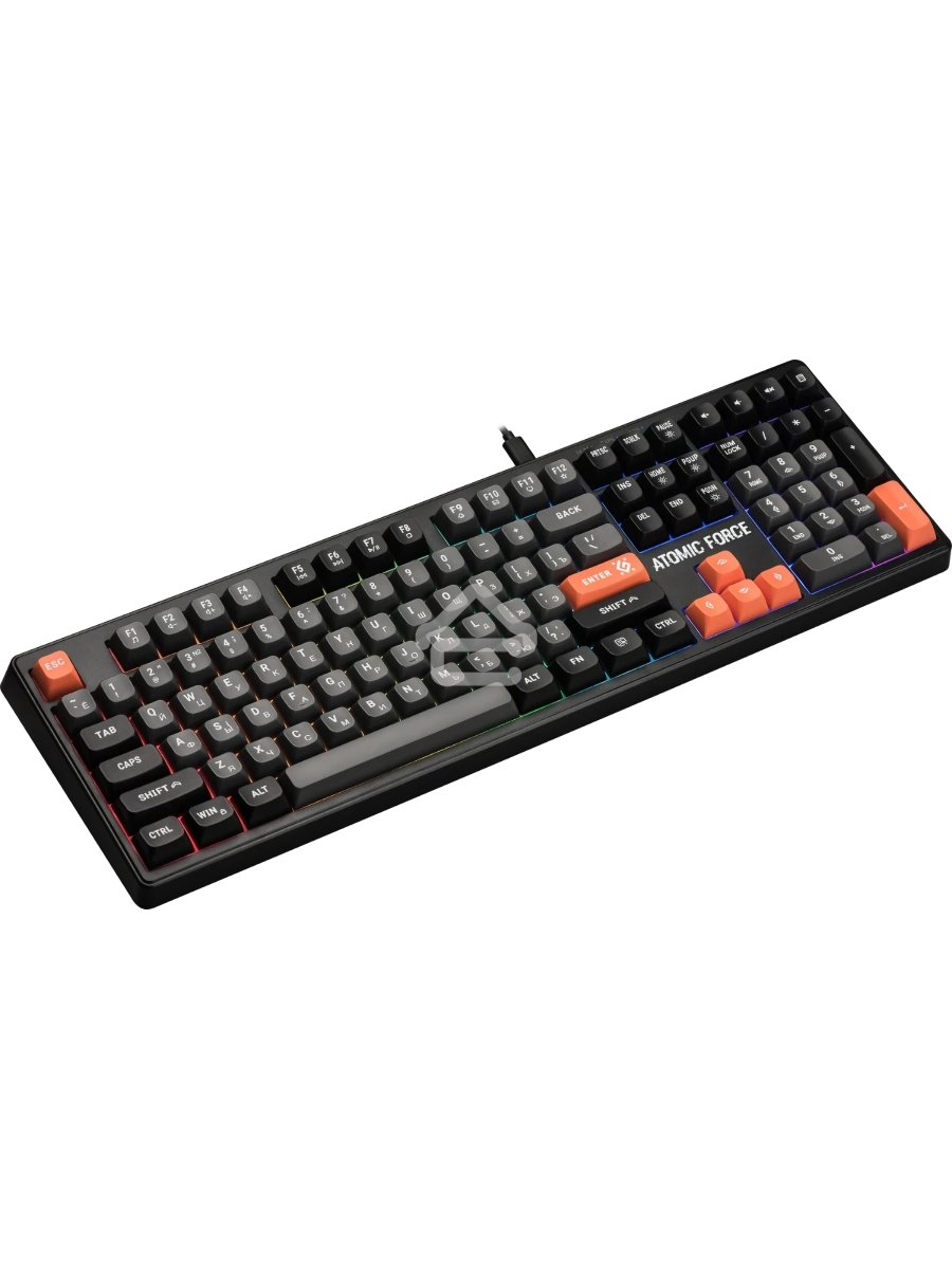 Игровая клавиатура проводная Defender Atomic Force GK-005 RU,чер/сер,108кн+FN,радуж,1.5м