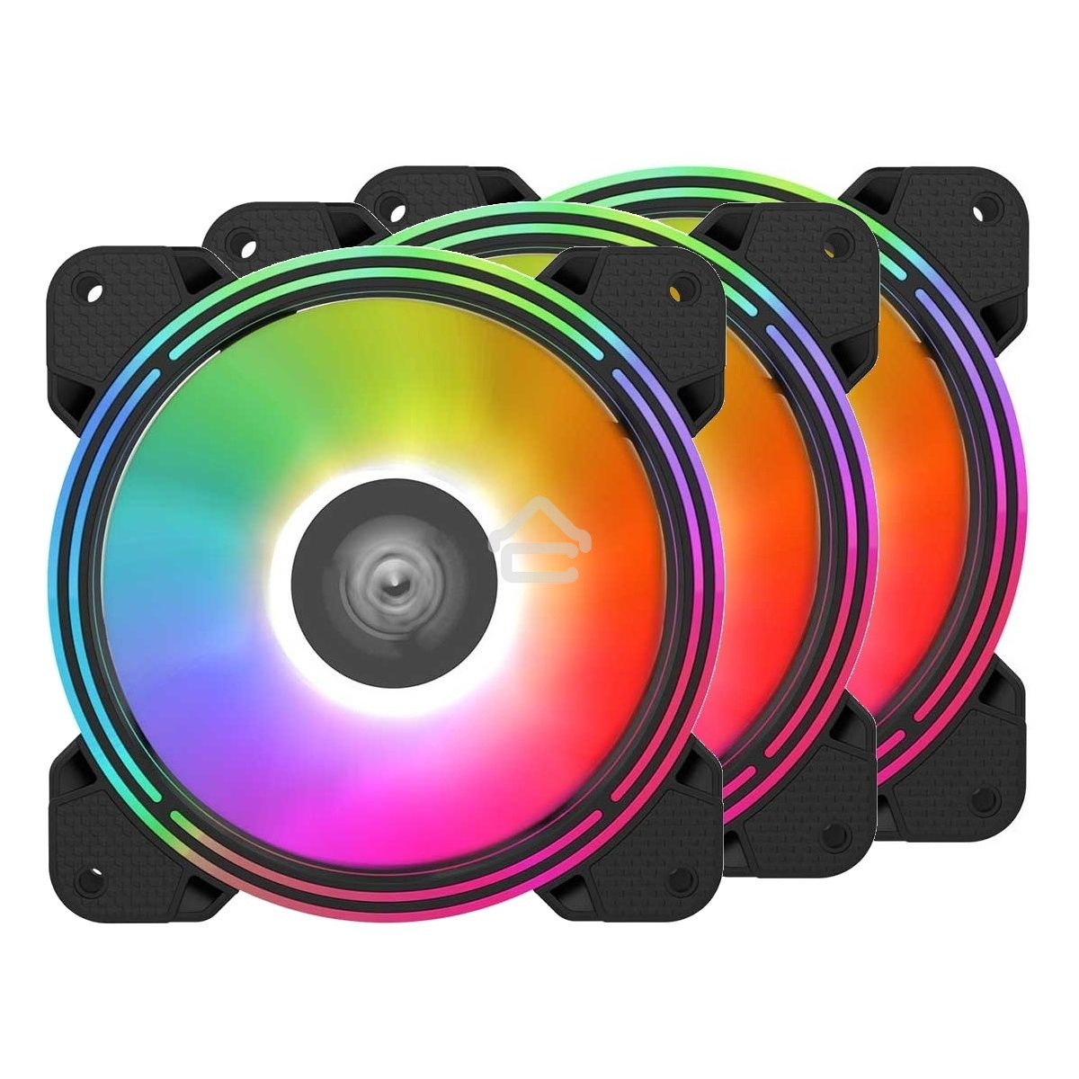 Вентилятор для корпуса Alseye Halo 4.0-B kit (3шт.) черный, 120 мм, 1300 об/мин, 24.8 дБ, 4 pin