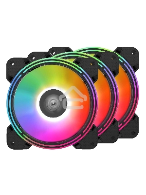Вентилятор для корпуса Alseye Halo 4.0-B kit (3шт.) черный, 120 мм, 1300 об/мин, 24.8 дБ, 4 pin