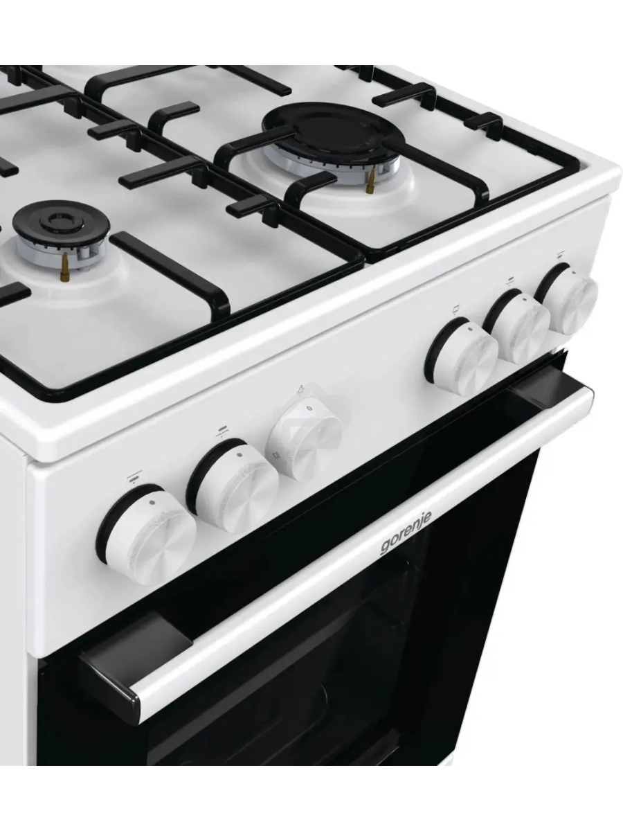 Плита газовая Gorenje GG5A10WH белый, конфорок 4 газовых, духовка 70 л, 50 см x 85 см x 59.4 см