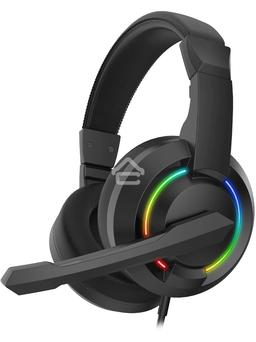 Наушники с микрофоном Оклик HS-L315G черный 1.8м накладные USB оголовье (2007552)