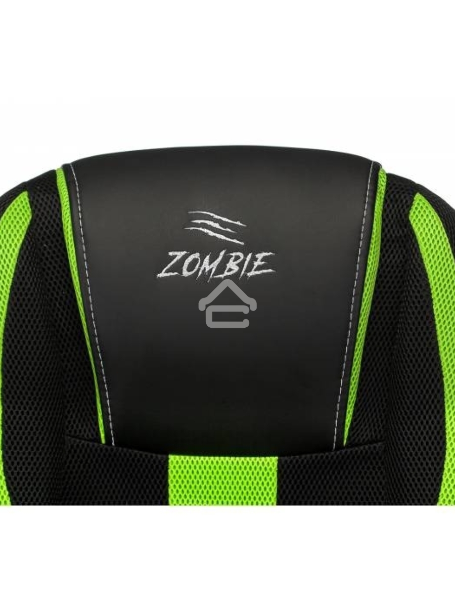 Кресло игровое Zombie 9 черный/салатовый, искусст.кожа/ткань, крестовина пластик