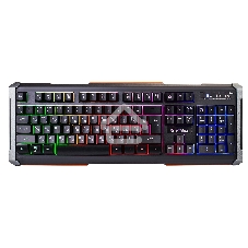 Клавиатура проводная Oklick 717G BLACK DEATH черный/оранжевый USB Multimedia for gamer LED
