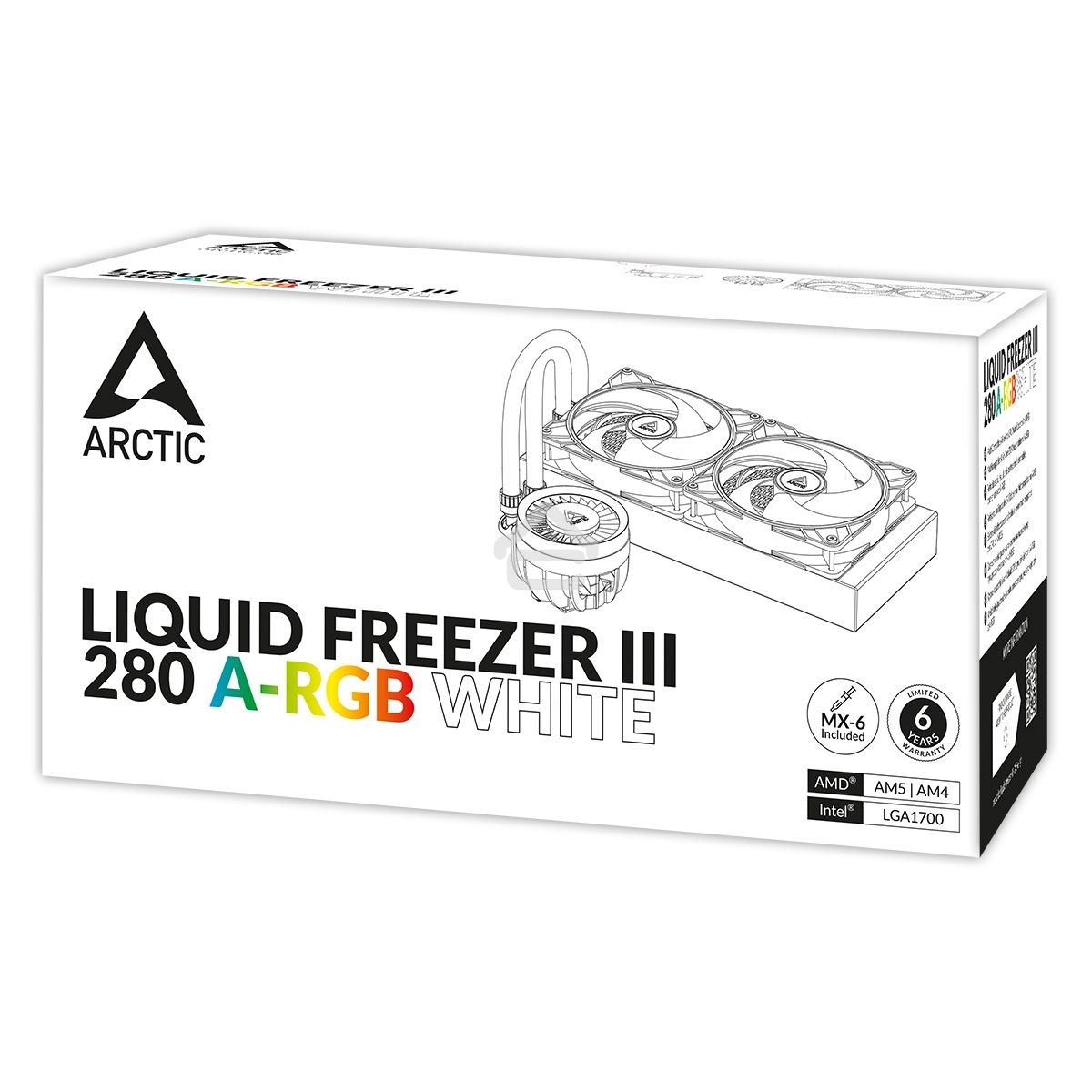 Система жидкостного охлаждения Arctic Liquid Freezer III 280 белый, 140 мм, алюминий/медь, 2800 об/мин, 26 дБ, 4 pin, 260 Вт