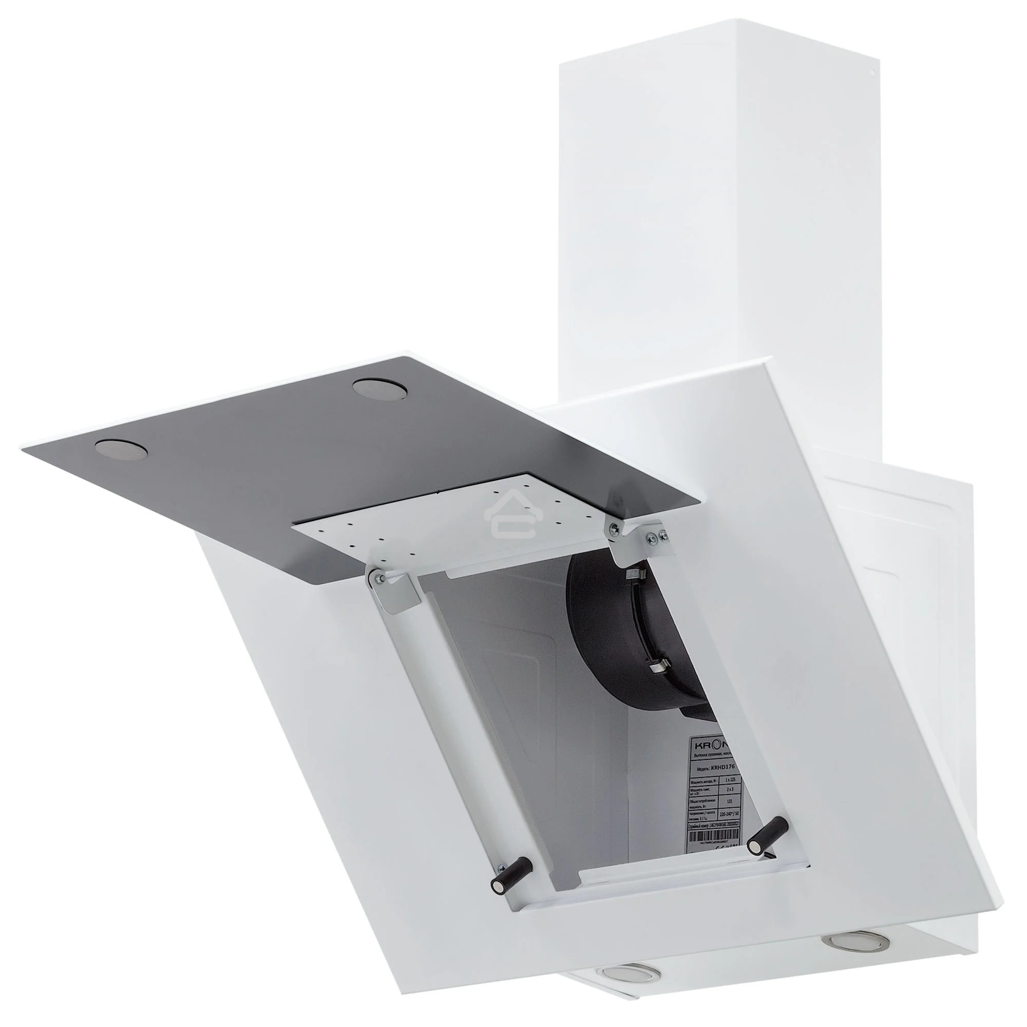 Вытяжка наклонная KRONA Vierkant 600 белый PB белый, 60 см, 890 куб. м/ч, 68 дБ