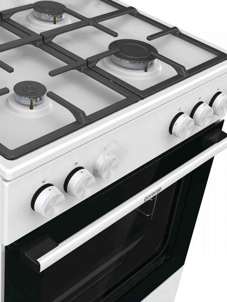 Плита газовая Gorenje GG6A11WF белый, конфорок 4 газовых, духовка 72 л, 60 см x 85 см x 60 см