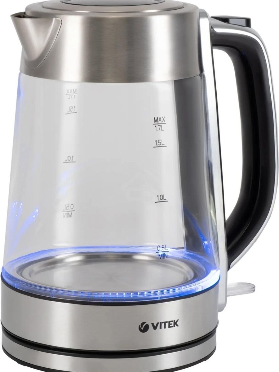 Чайник электрический Vitek VT-1184 1.7л. 2200Вт серебристый корпус: стекло/металл