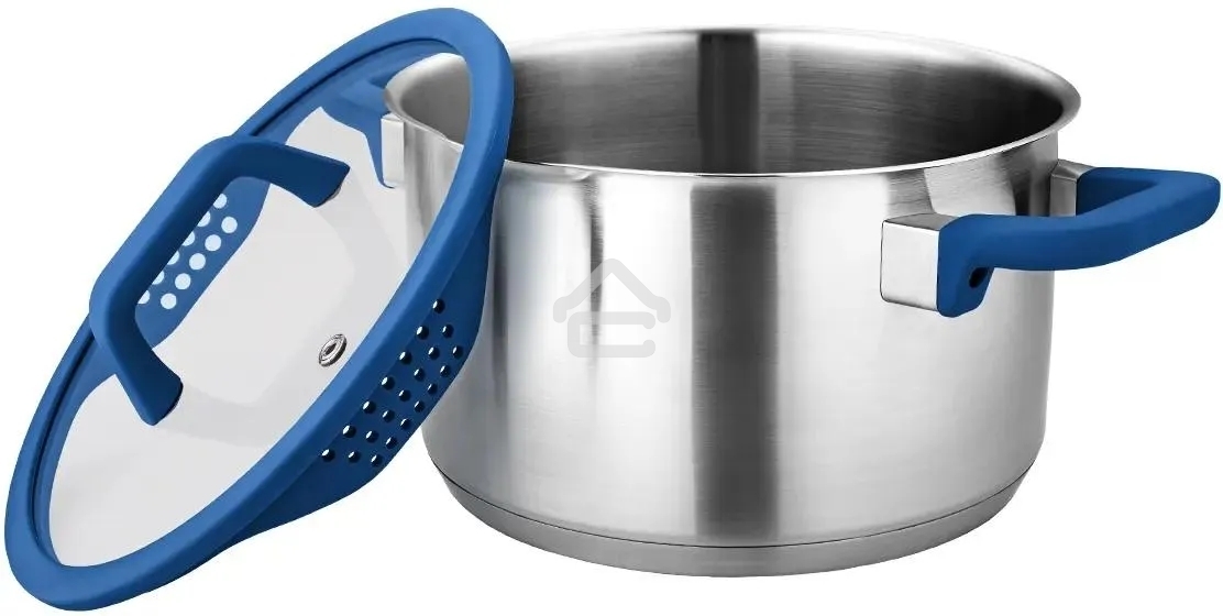 Кастрюля LARA LR02-793 Сапфир 4,9 л, 22x11см, нержавеющая сталь, с крышкой, индукция