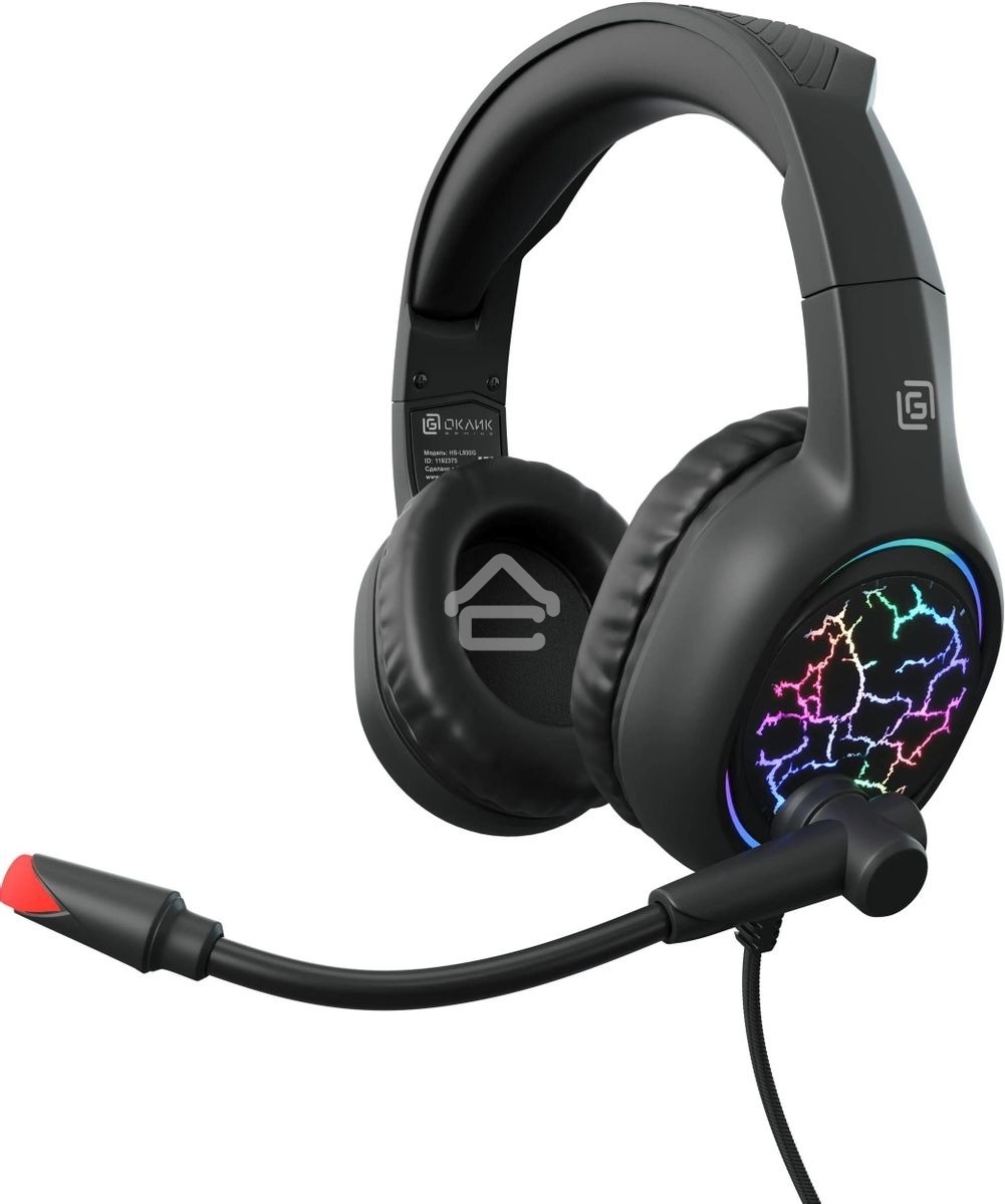 Наушники с микрофоном Oklick HS-L930G SNORTER черный/синий 2м мониторные USB оголовье (HS-L930G)