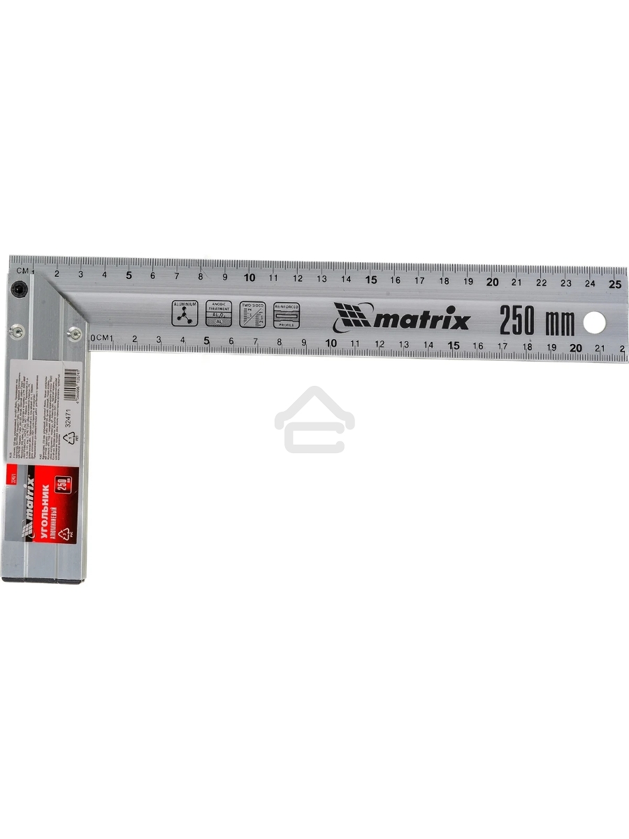 Угольник MATRIX 32471 250мм алюминиевый литой