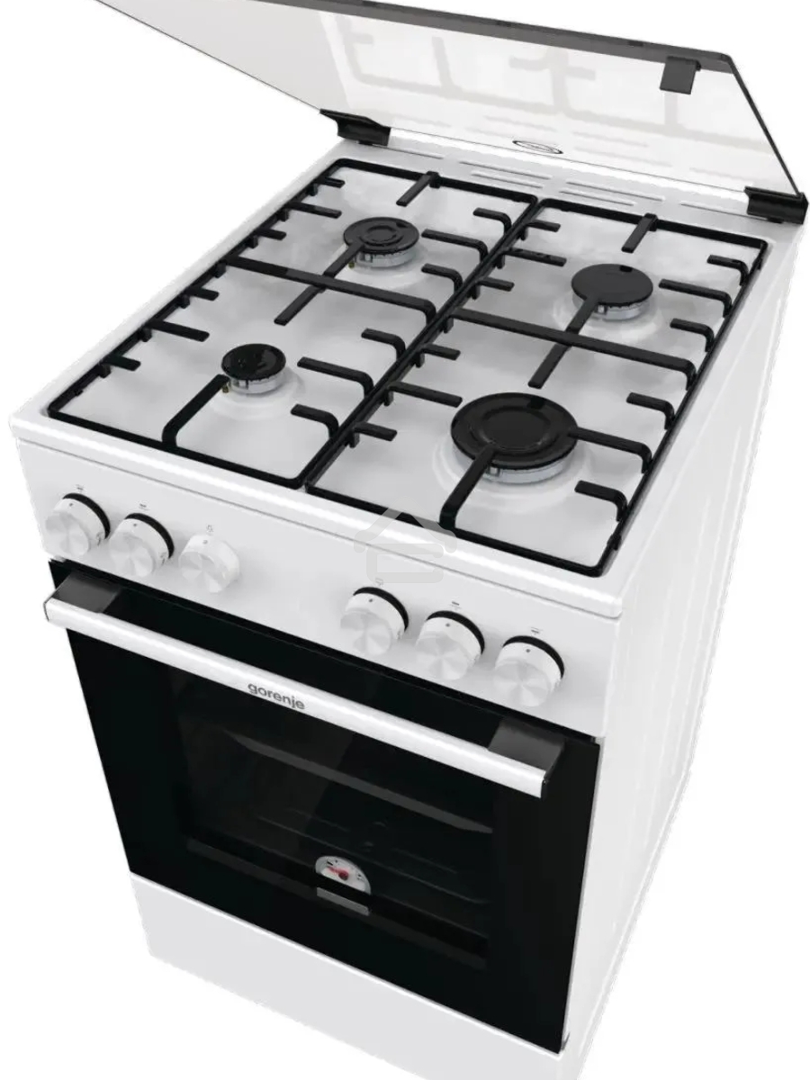 Плита газовая Gorenje GG5A10WH белый, конфорок 4 газовых, духовка 70 л, 50 см x 85 см x 59.4 см