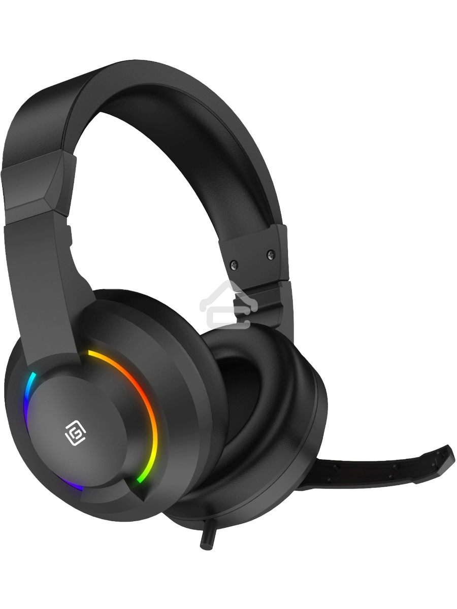 Наушники с микрофоном Оклик HS-L315G черный 1.8м накладные USB оголовье (2007552)