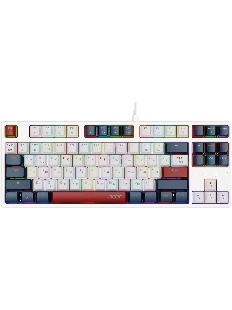 Клавиатура Acer OKW305 проводная, USB, белый