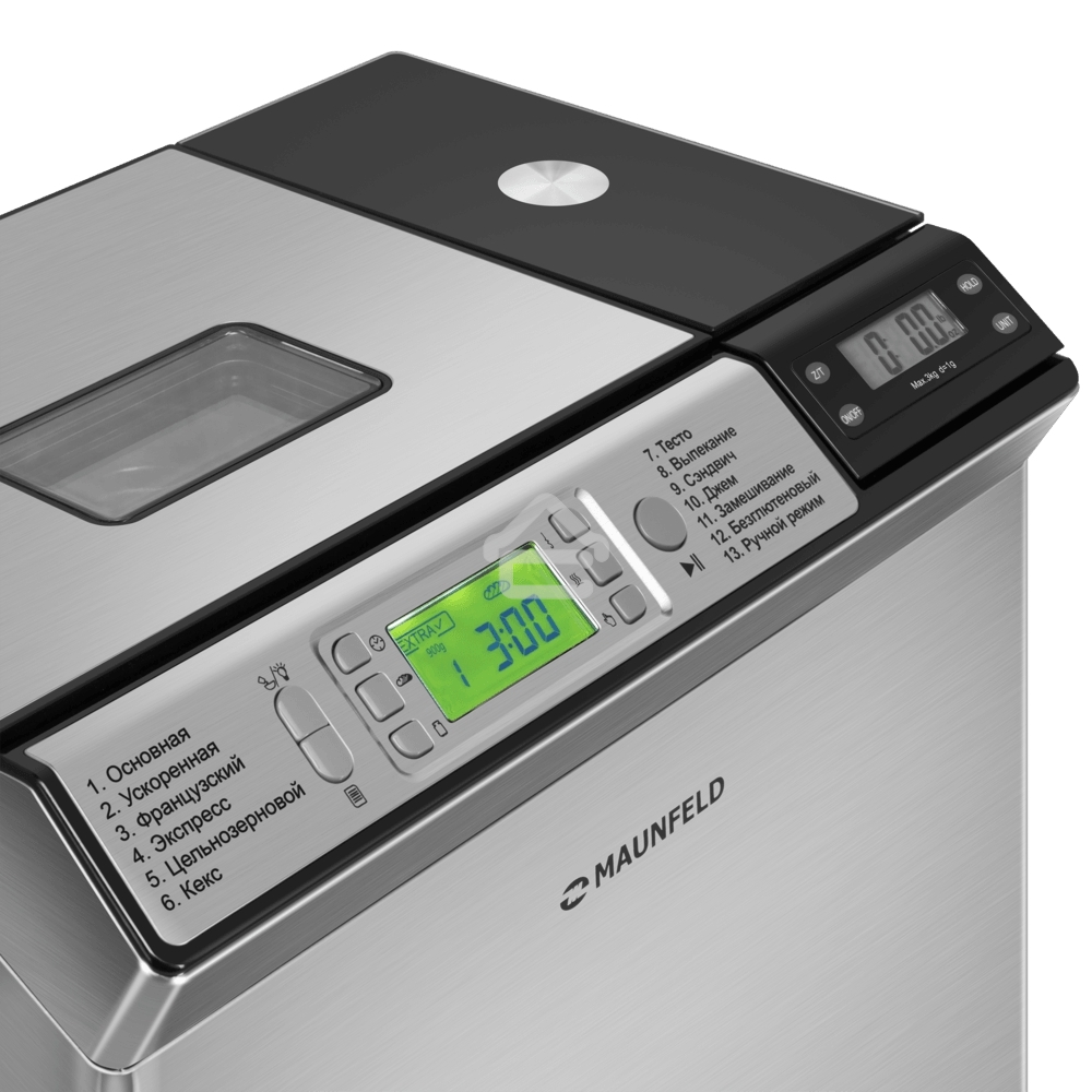Хлебопечка Maunfeld MBM-900DSS 615 Вт, 13 программ, нержавеющая сталь