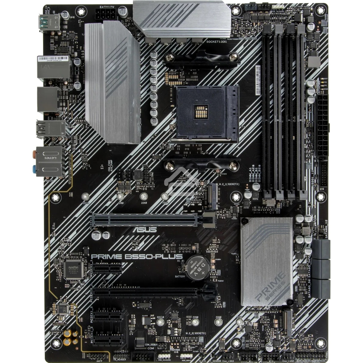 Материнская плата ASUS PRIME B550-PLUS, AM4, AMD B550, 4xDDR4, 6xSATA, 2xM.2, 1xPCIe 3.0 x16, 1xPCIe 4.0 x16, 3xPCIe x1, 1xDP, 1xHDMI, 1x 1Gb LAN, 1xUSB 3.2 Gen 2, 4xUSB 3.2 Gen 1, 2xUSB 2.0, 5x3.5 мм, 7.1, ATX