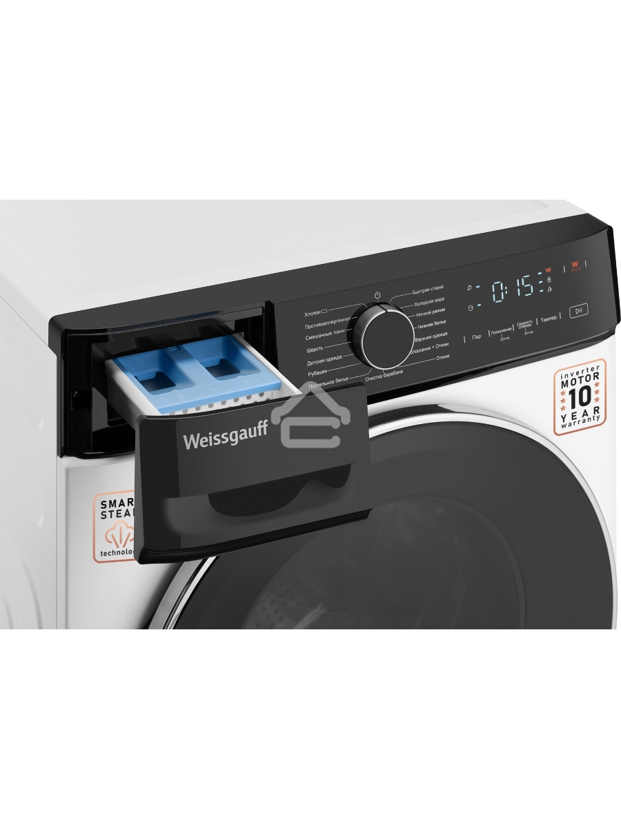 Стиральная машина Weissgauff WM 4627 Touch Inverter Steam Белый, загрузка фронтальная 7 кг, 1200 об/мин., класс: А+++