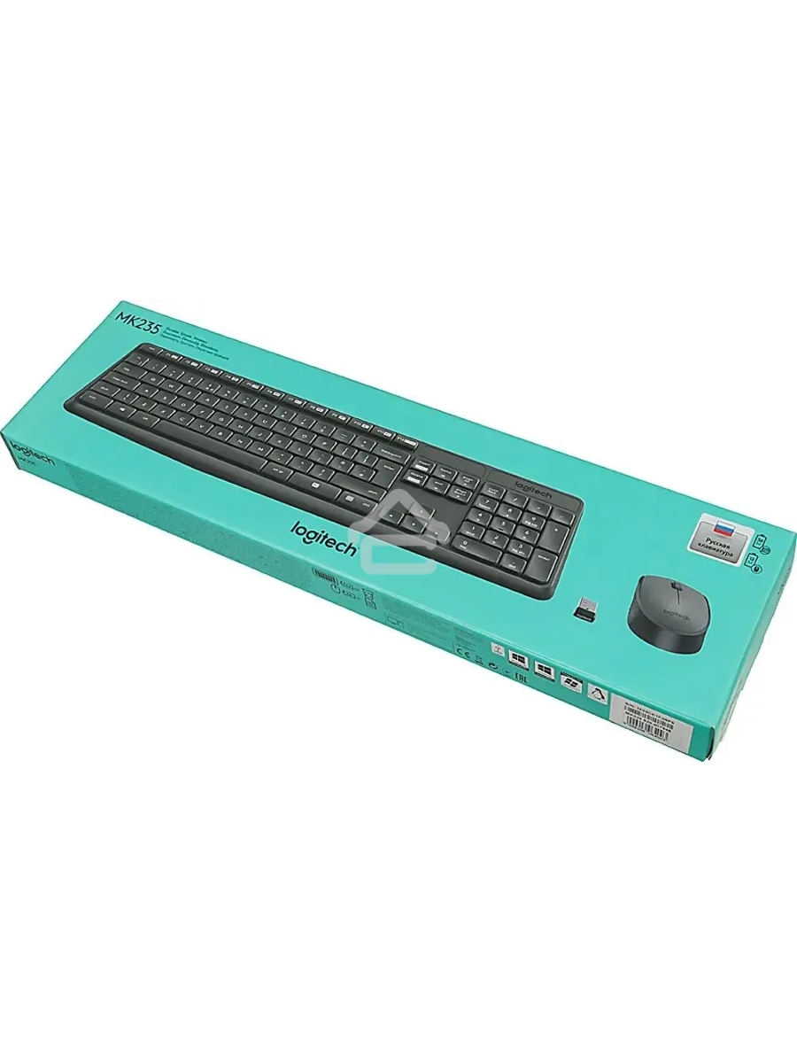 Комплект беспроводной клавиатура+мышь Logitech  MK235 Серый  (920-007949) РФ