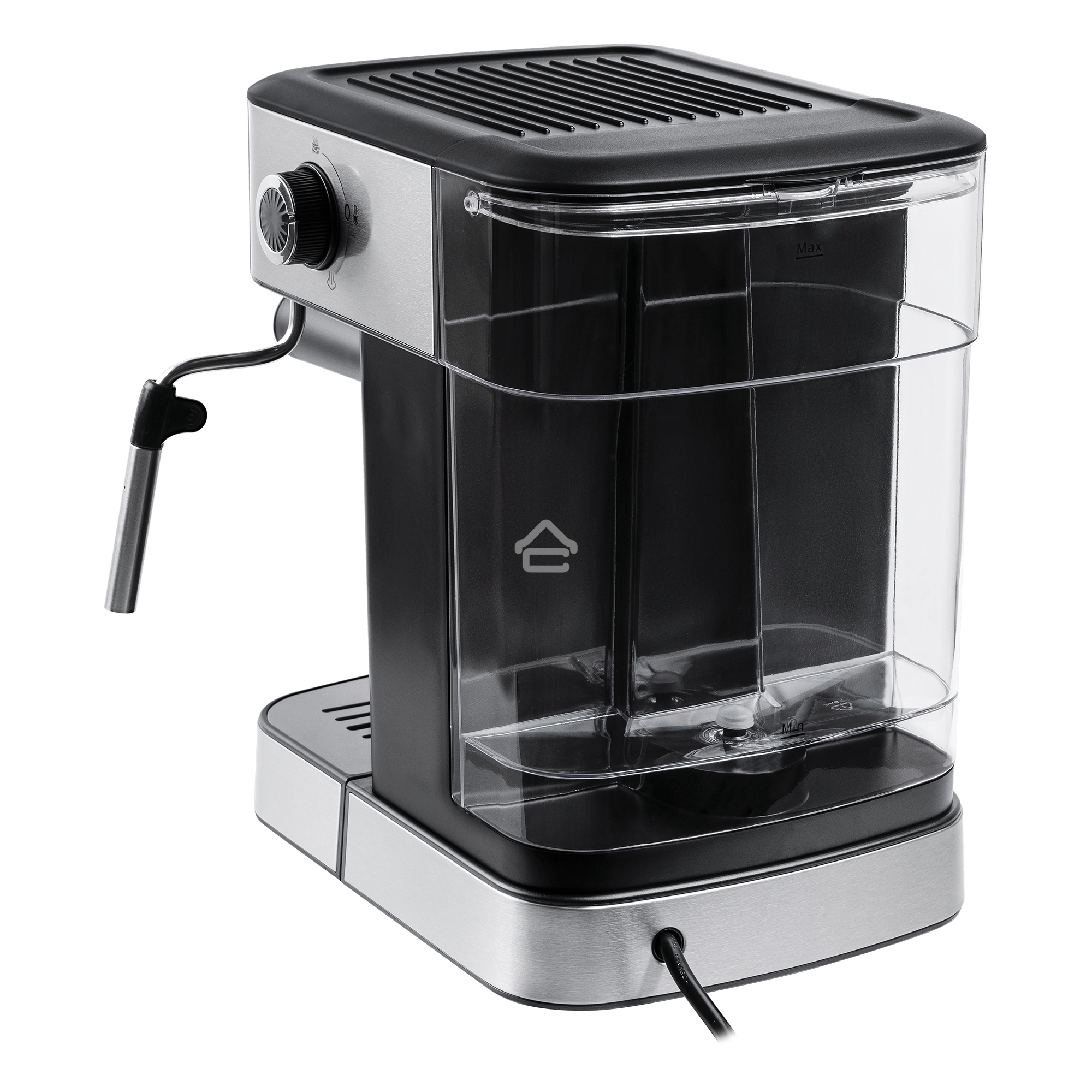 Кофеварка рожковая BBK BCM1500 черный/нержавеющая сталь, исп. кофе - молотый, 1.8 л, 1200 Вт, 20 бар