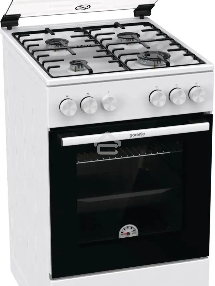 Плита газовая Gorenje GG5A10WH белый, конфорок 4 газовых, духовка 70 л, 50 см x 85 см x 59.4 см