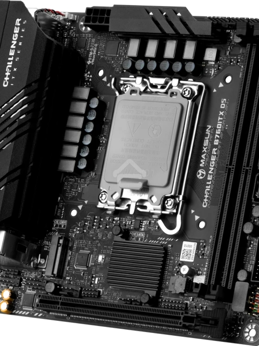 Материнская плата Maxsun Challenger B760ITX D5, LGA 1700, Intel B760, 2xDDR5, 4xSATA, 2xM.2, 1xPCIe 5.0 x16, 2xHDMI, 2xDP, 2x 2.5Gb LAN, 2xUSB 3.2 Gen 1, 4xUSB 2.0, 5.1, Mini-ITX