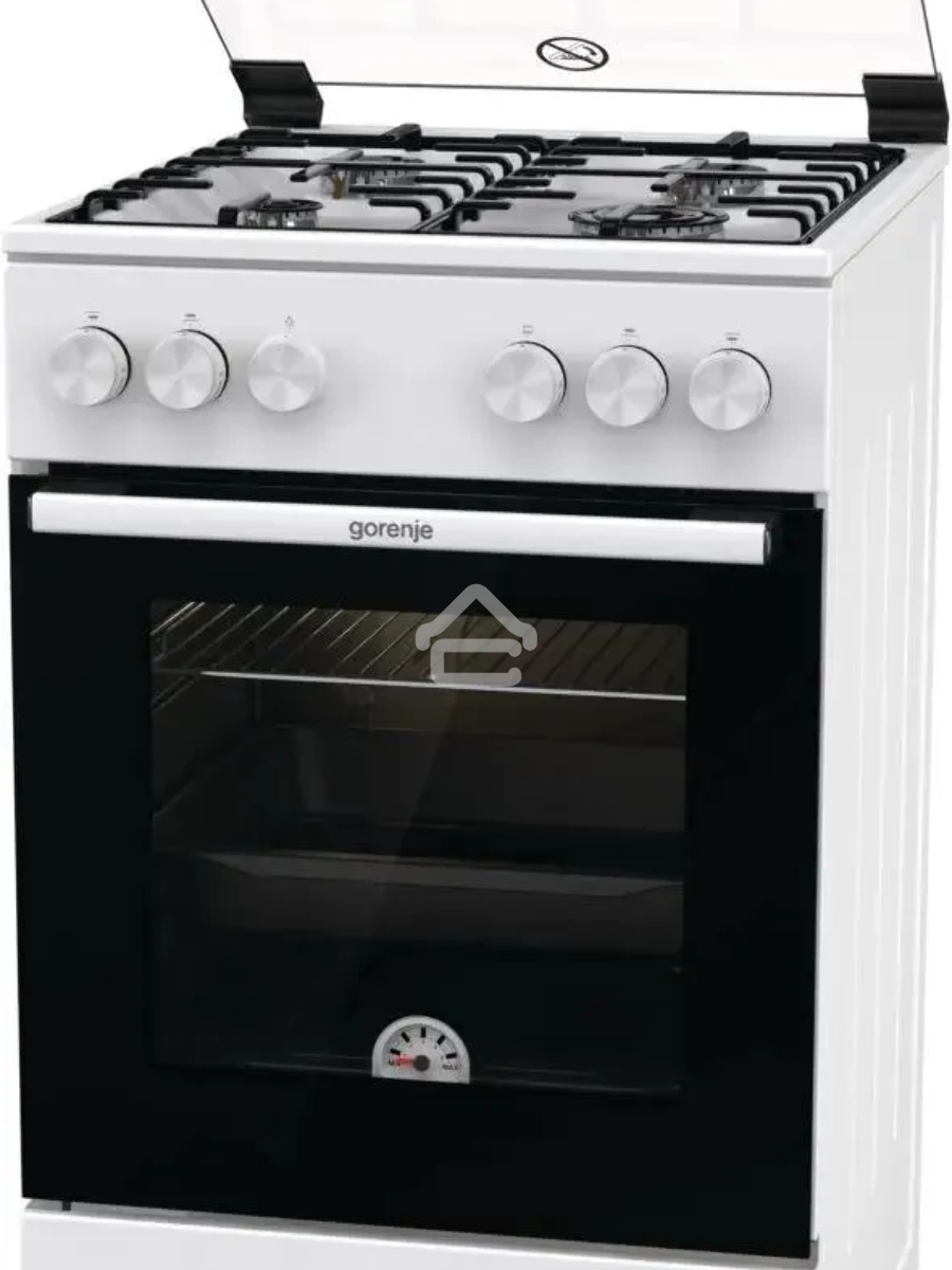Плита газовая Gorenje GG5A10WH белый, конфорок 4 газовых, духовка 70 л, 50 см x 85 см x 59.4 см