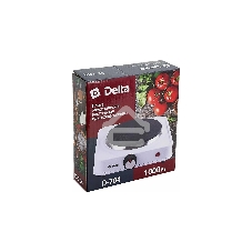 Плитка электрическая Delta D-704 одноконфорочная, диск, белая, 1000 Вт