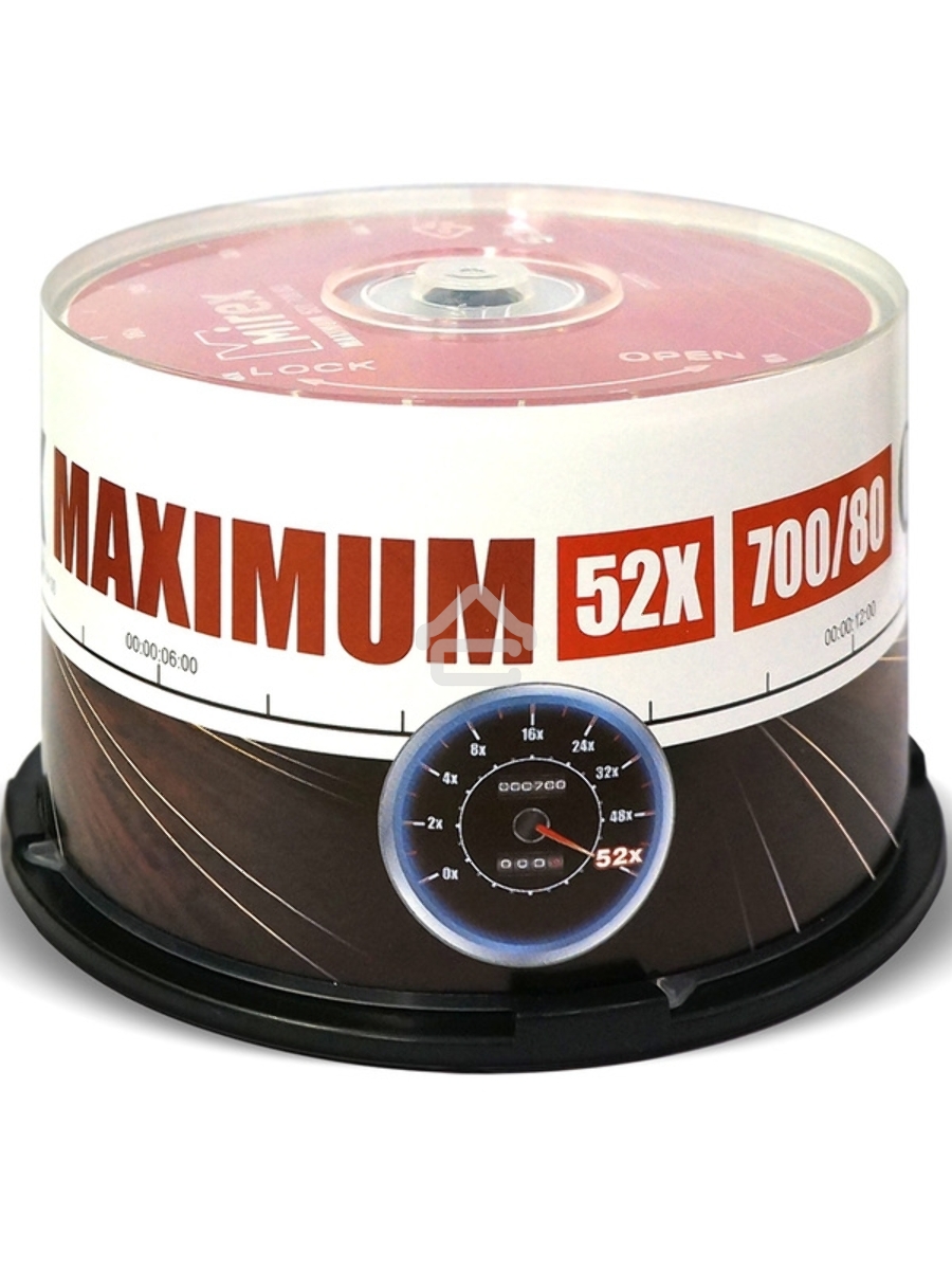 Диск CD-R Mirex 700 Mb, 52х, Maximum, Cake Box (50), (50/300)