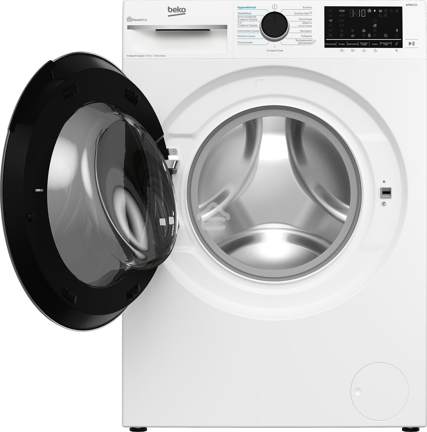 Стирально-сушильная машина Beko B3DFR57H23W белый, загрузка фронтальная 7,5 кг, 1200 об/мин., класс: В