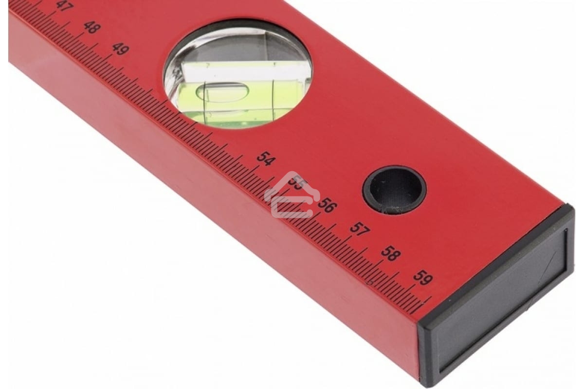 Уровень алюминиевый Matrix, 600 мм, 3 глазка, красный, линейка