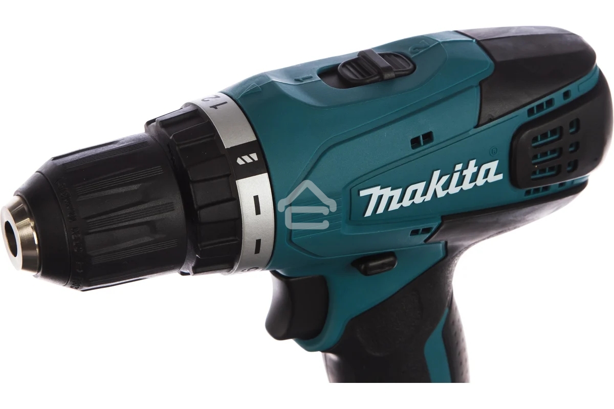 Дрель-шуруповерт Makita DF347DWE Дрель ак, 14.4В,2х1.5Ач Li-ion,БЗП-10мм,0-400\0-1400об\м,30\15Нм,1.4кг,чем,G-серия