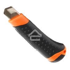 Нож строительный PATRIOT, CKA-182, с выдвижным сегментированным лезвием, автофиксатор, двухкомпонентный пластиковый корпус,18мм