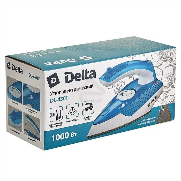Утюг DELTA DL-430Т белый с синим