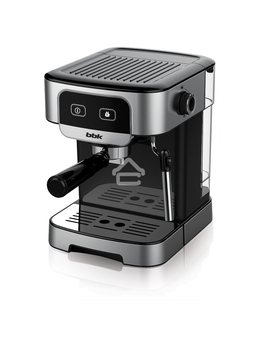 Кофеварка рожковая BBK BCM1500 черный/нержавеющая сталь, исп. кофе - молотый, 1.8 л, 1200 Вт, 20 бар