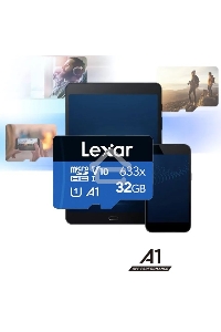 Флеш карта microSD 32GB Lexar High-Performance 633x microSDHC UHS-I U1 V10 A1 C10, 100/20 Mb/s (SD адаптер)