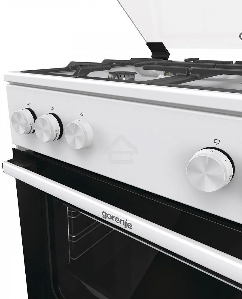 Плита газовая Gorenje GG6A11WF белый, конфорок 4 газовых, духовка 72 л, 60 см x 85 см x 60 см