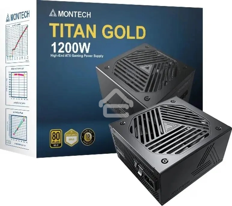 Блок питания Montech ATX 1200W TITAN GOLD Gen.5, 1200 Вт, 80 PLUS GOLD, 135 мм, модульный, черный