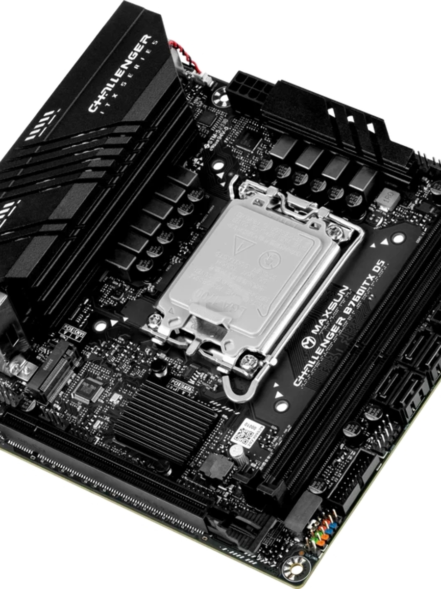 Материнская плата Maxsun Challenger B760ITX D5, LGA 1700, Intel B760, 2xDDR5, 4xSATA, 2xM.2, 1xPCIe 5.0 x16, 2xHDMI, 2xDP, 2x 2.5Gb LAN, 2xUSB 3.2 Gen 1, 4xUSB 2.0, 5.1, Mini-ITX