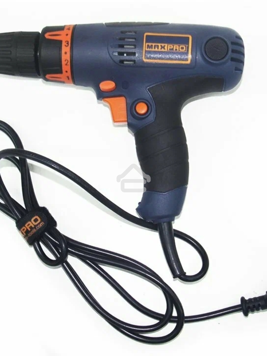 Дрель электрическая MAX-PRO  320 Вт, 0-4200об/мин, быстрозажимной патрон 0,6-6,5мм, 1 кг, резиновые вставки, кор.
