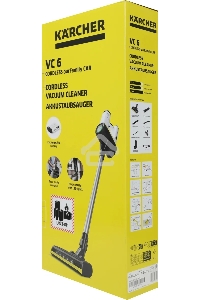 Пылесос вертикальный/ручной Karcher VC 6 Cordless ourFamily Car черный/белый, питание от аккумулятора, 250 Вт, уборка сухая, пылесборник 0.8 л, работа от АКБ max 50 мин