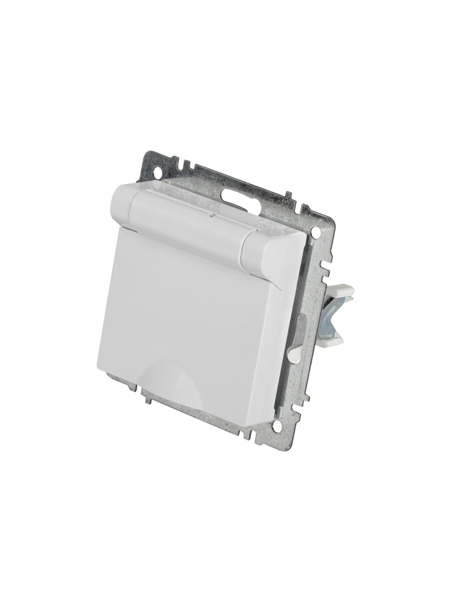 Розетка Intro Accent 6-203-01 2P+E Schuko с крышкой 16А-250В IP20 СУ AL/CU белый Б0063709