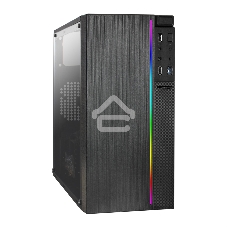 Компьютерный корпус Minitower ExeGate mEVO-9301 Black-RGb light, ATX, (700NPX), с окном, 2*USB+1*USB 3.0, HD Audio