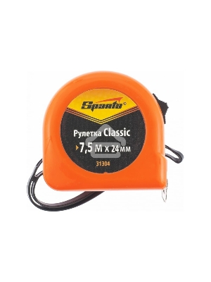 Рулетка Classic, 7.5 м х 24 мм, пластиковый корпус  Sparta